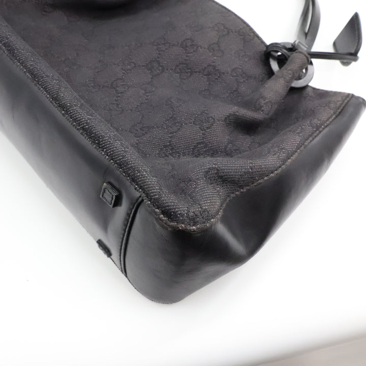 Gucci GG Black Monogram Tote Handbag W/ Pouch