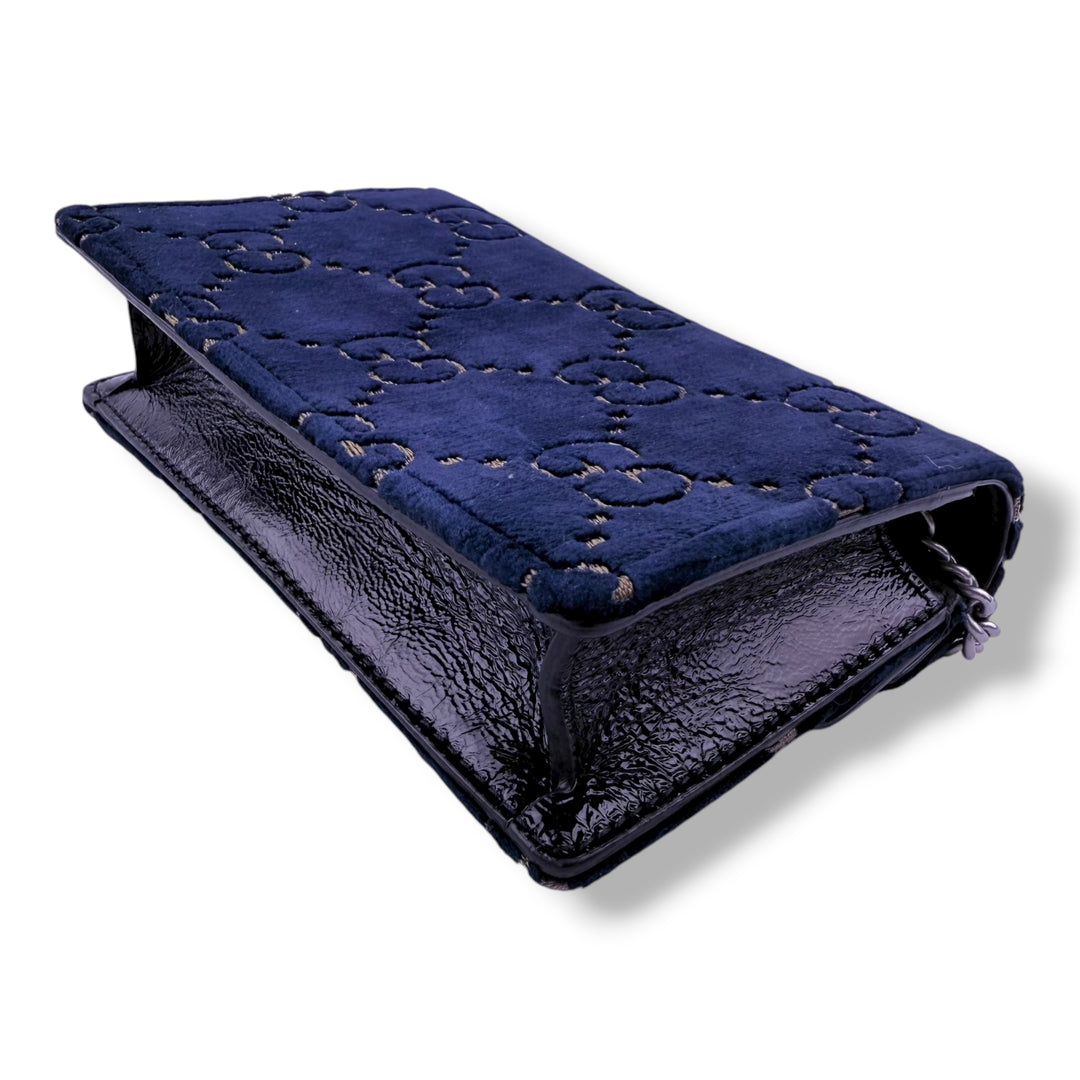 Gucci GG Dionysus Navy Velvet Super Mini Handbag