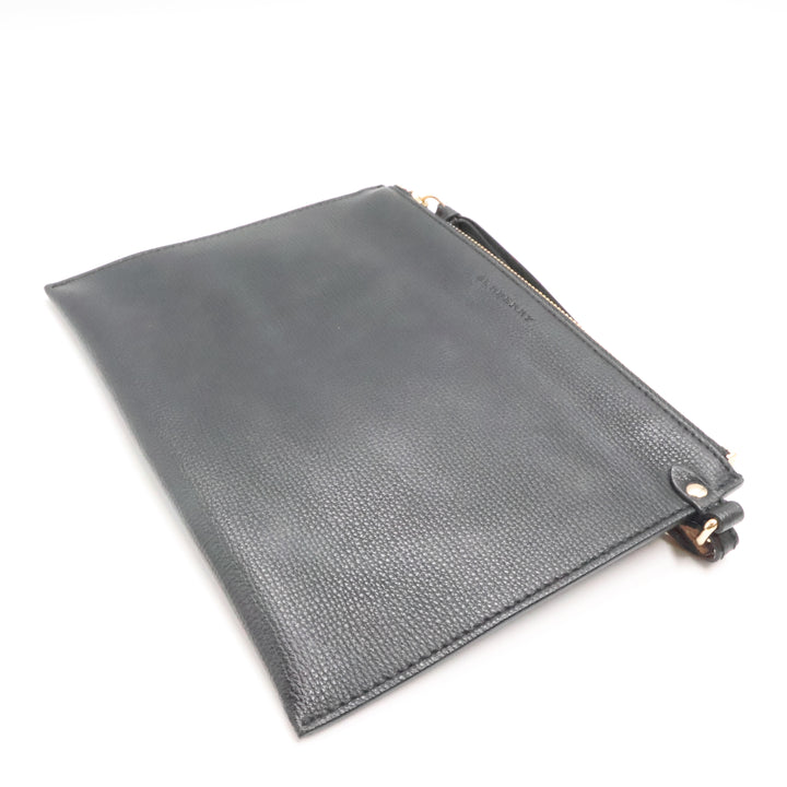 Burberry Black Leather Clutch Handbag