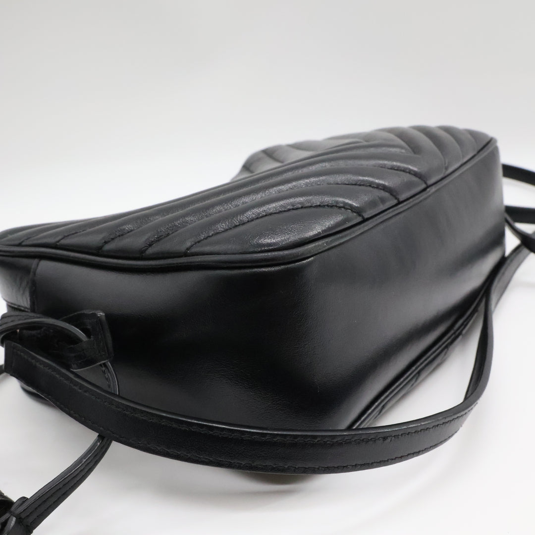 Saint Laurent Medium YSL Black Lou Black Quilted Leather Crossbody Handbag