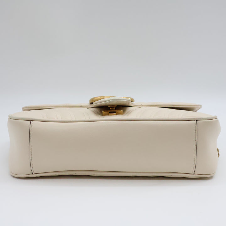 Gucci GG Marmont White Leather Small Handbag