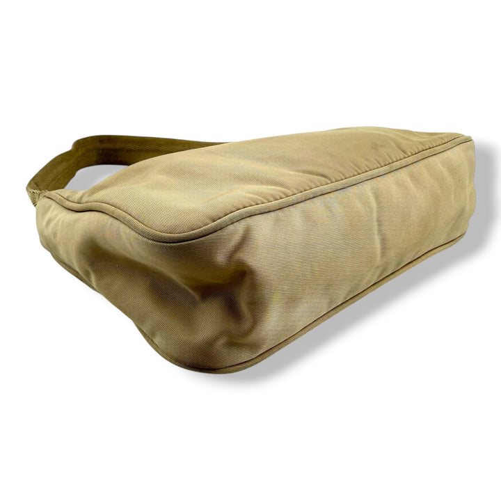 Prada Beige Nylon Re-Nylon Re-Edition 2005 Pochette Handbag
