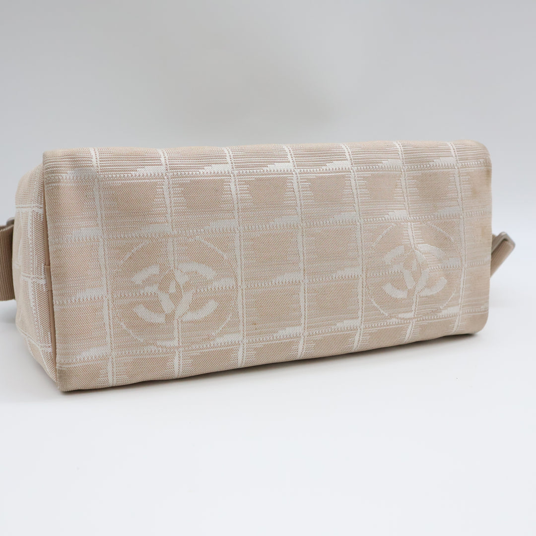 Chanel Nude/White Travel Line Shoulder Handbag