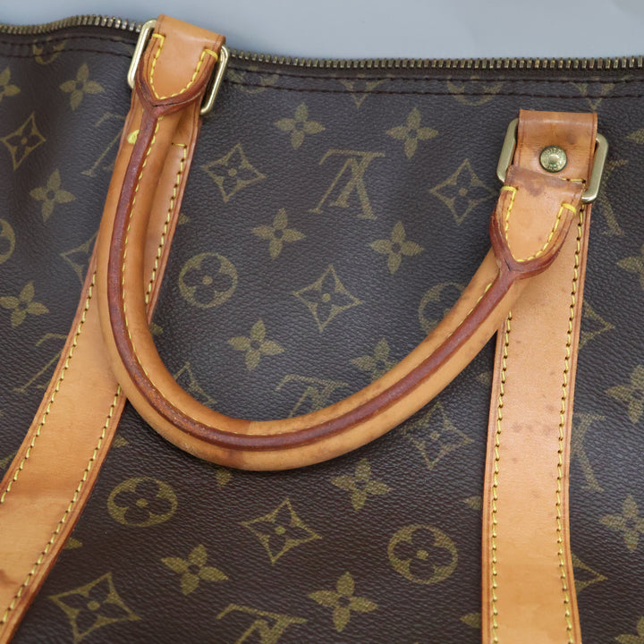 Louis Vuitton Bandouliere Vintage Brown Monogram 55 Keepall Duffle Bag