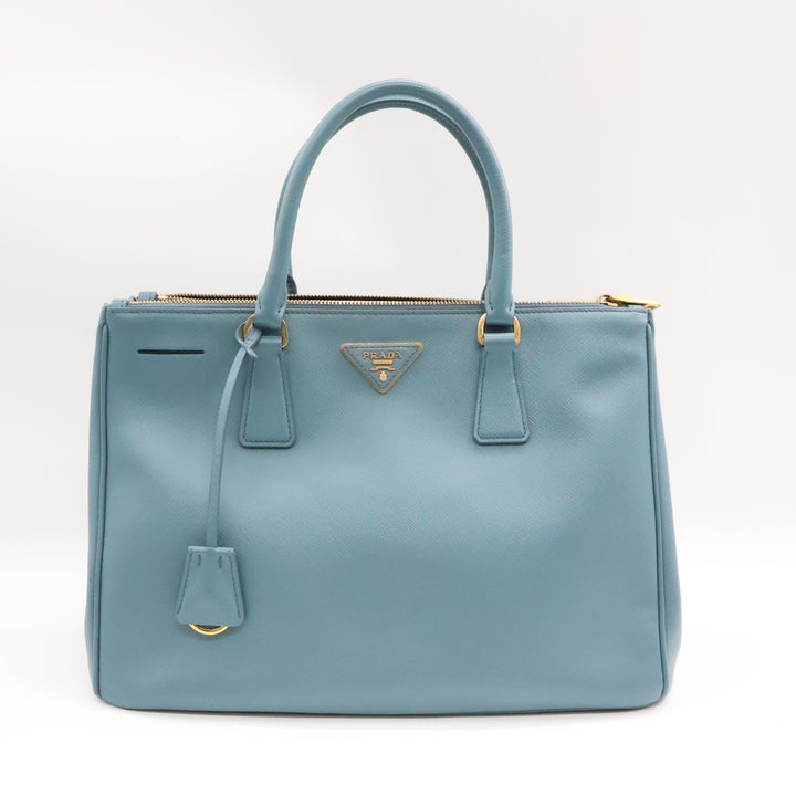Prada Galleria Saffiano Tote  Blue Leather Handbag