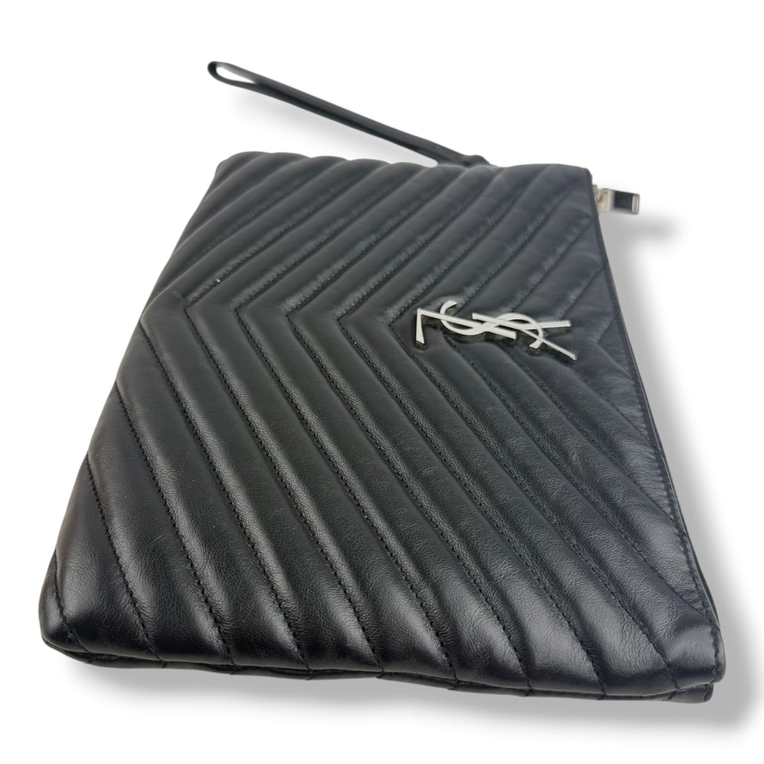 Saint Laurent Cassandre Matalesse Jolie Black Clutch Pouch