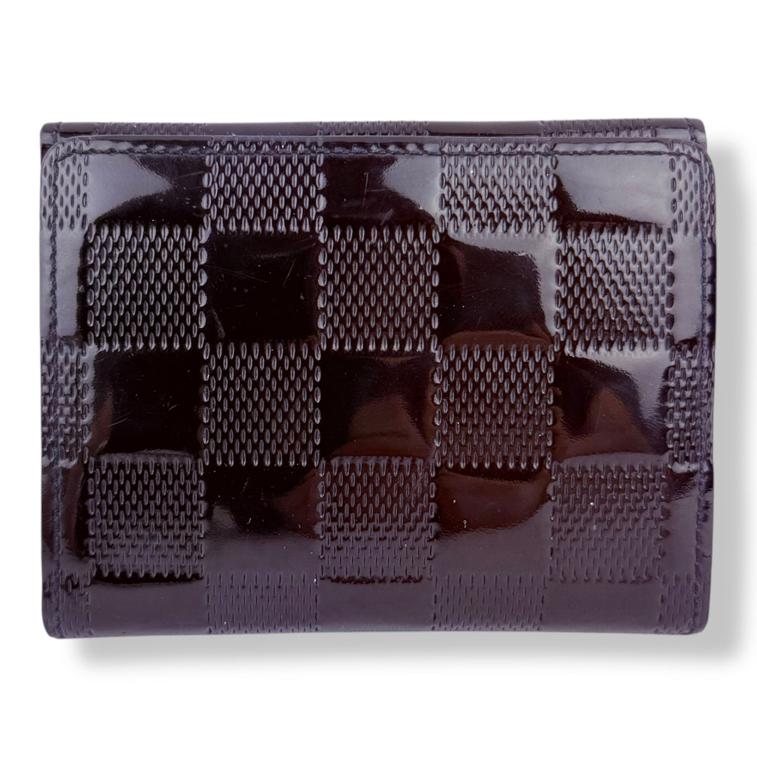 LOUIS VUITTON Ludlow Damier Vernis Noir Card Case Wallet in Black