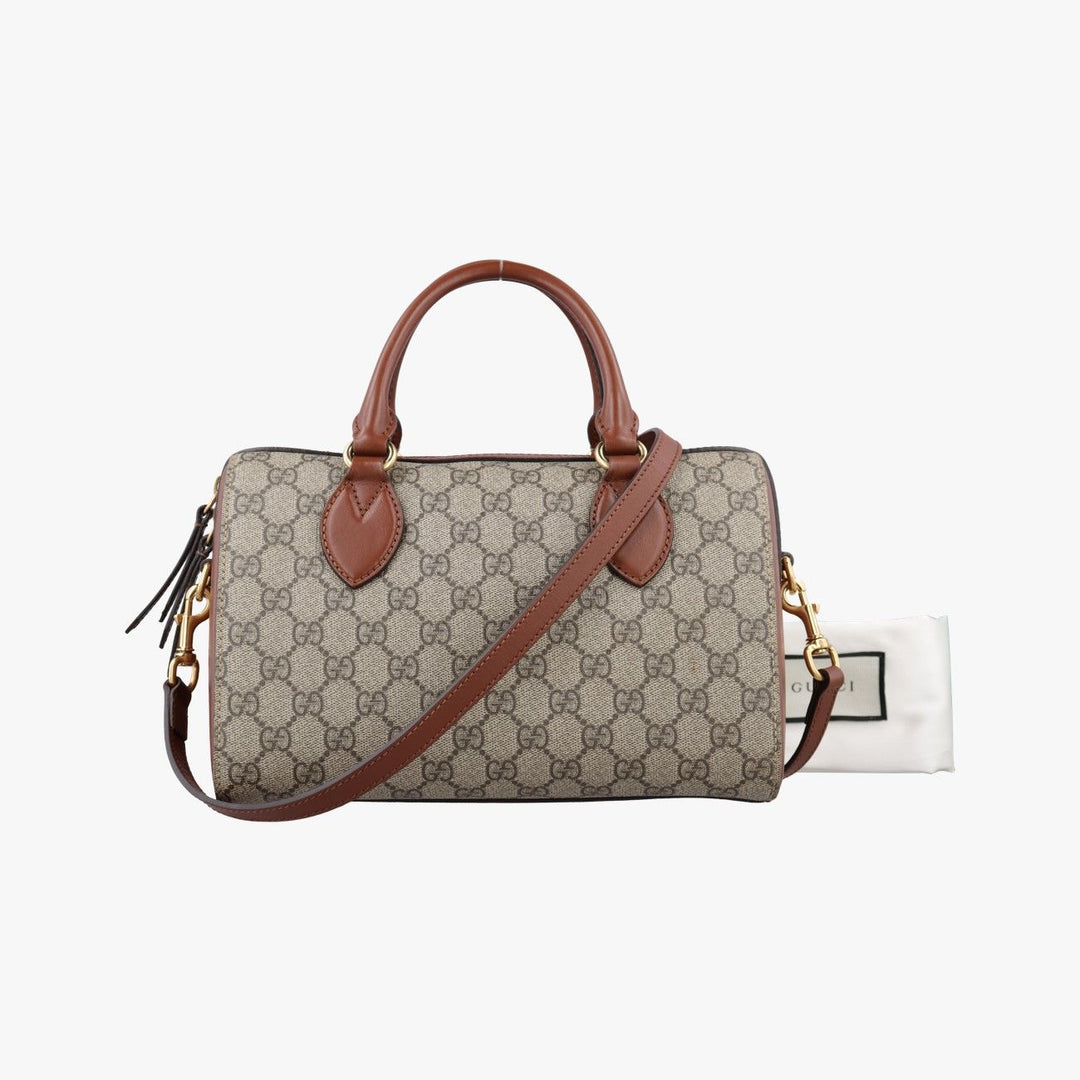 Gucci GG Beige Monogram Supreme Canvas Boston Crossbody