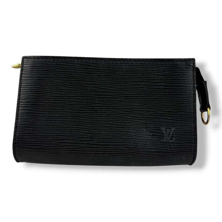 Louis Vuitton Black Epi Leather Classic Signature Mini Bucket Pouch Bag