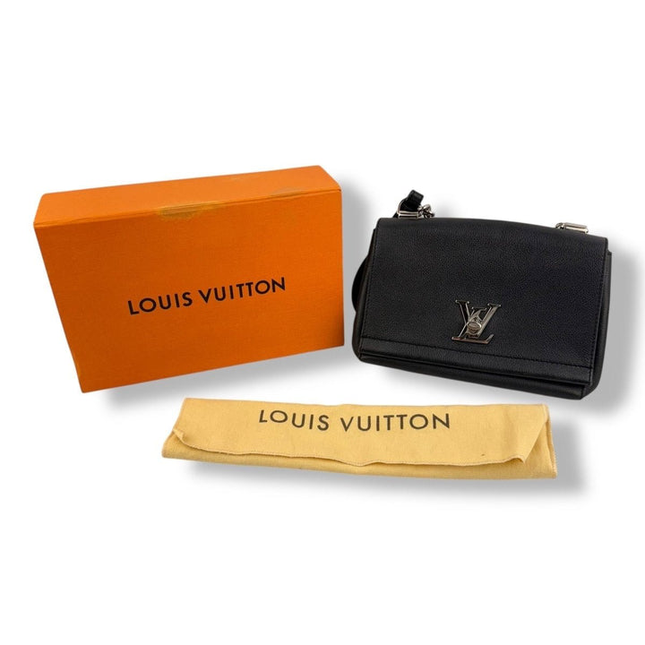 Louis Vuitton Lockme II BB Bag Black Calfskin Leather Handbag