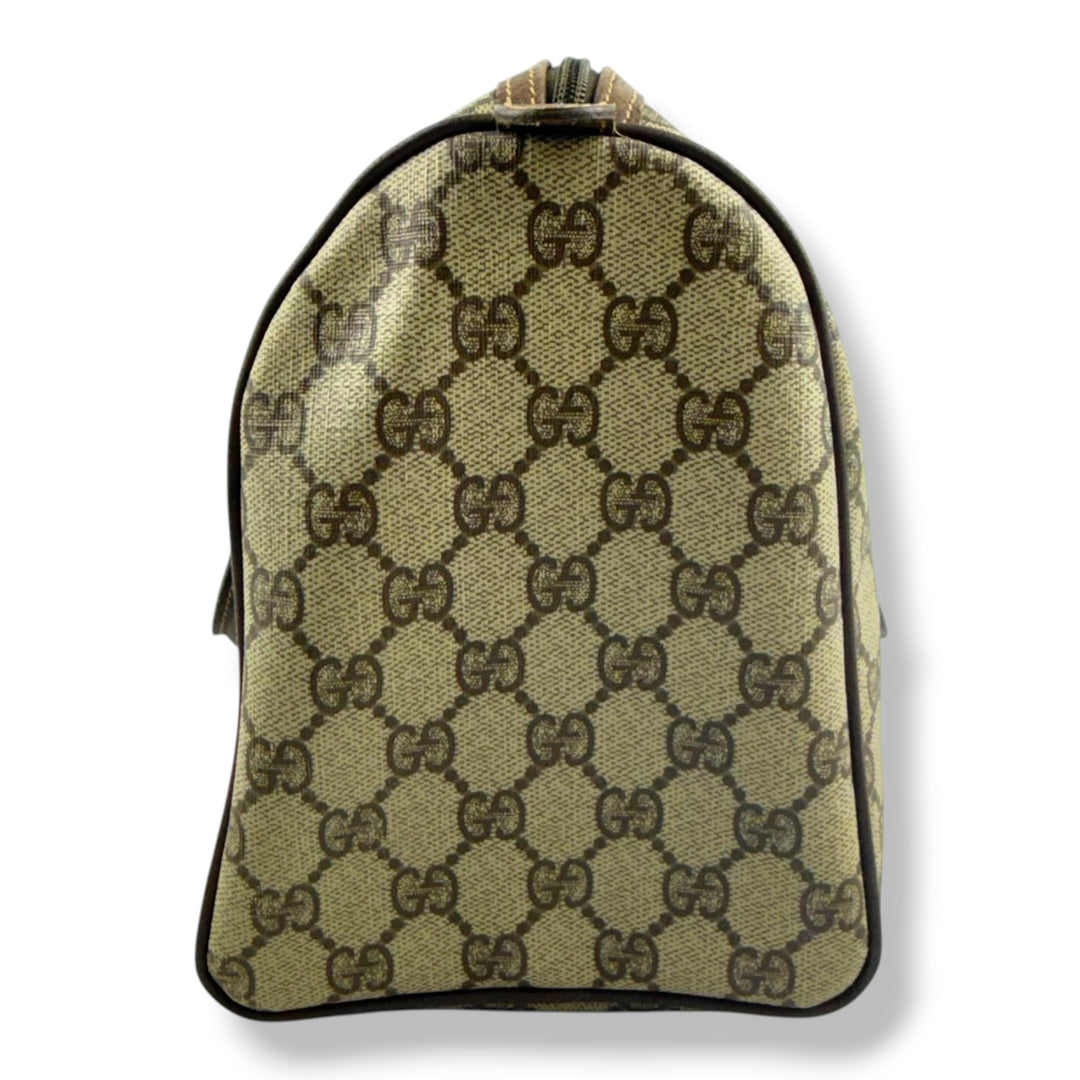 Gucci Beige GG Monogram Boston Canvas Bag