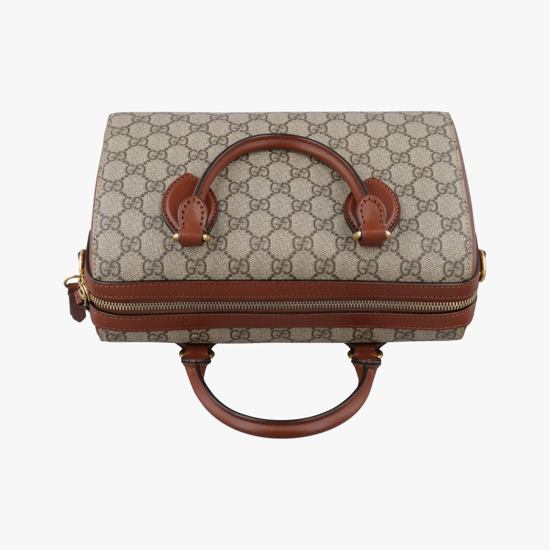 Gucci GG Beige Monogram Supreme Canvas Boston Crossbody