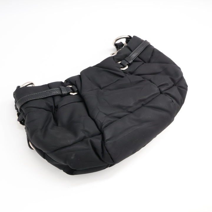 Prada Tessuto Black Nylon Hobo Shoulder Bag
