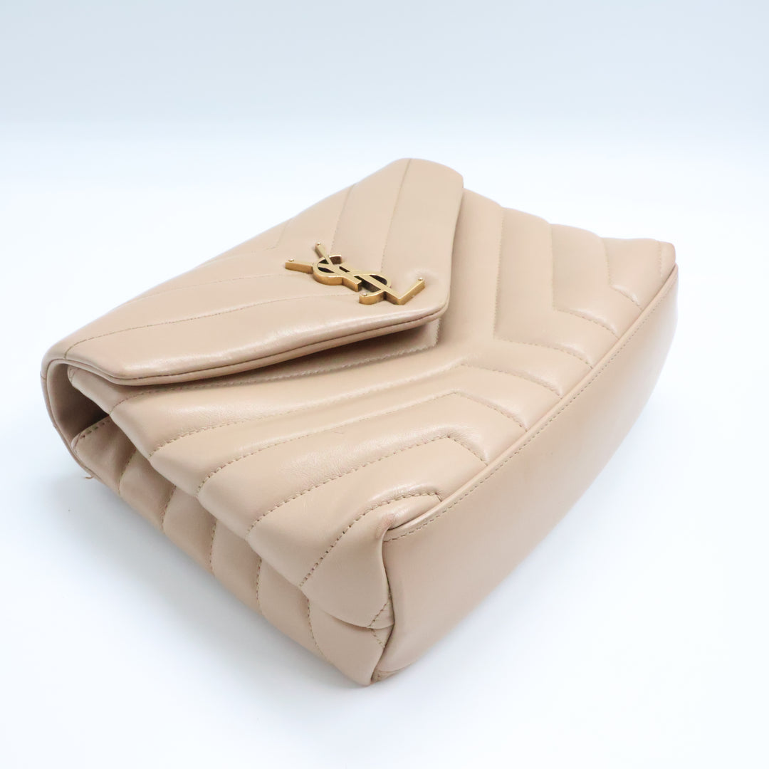 Saint Laurent YSL Beige LouLou Small Quilted Leather Handbag