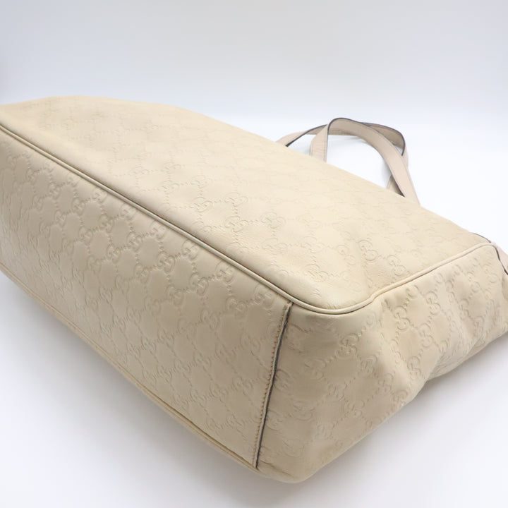 Gucci GG Beige Leather Tote Bag
