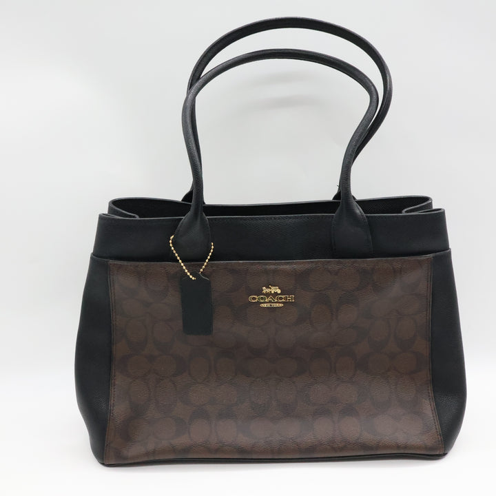 Coach Brown/Black Signature Tote Handbag