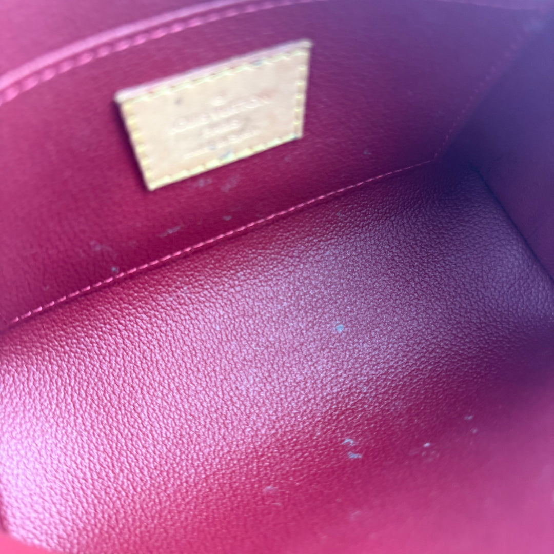 Louis Vuitton Red Vernis Patent Leather Travel Cosmetic PM Pouch