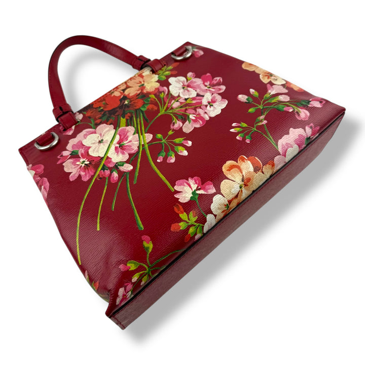 Gucci GG Blooms Bamboo Tote Top Handle Bag