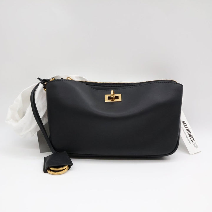 Balenciaga Black Leather Rodeo Sling Handbag - Lux Central
