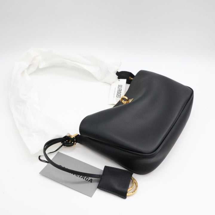 Balenciaga Black Leather Rodeo Sling Handbag - Lux Central