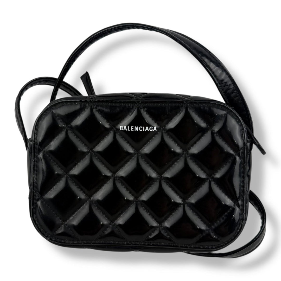 Balenciaga Camera Black Quilted Nappa Leather Crossbody - Lux Central