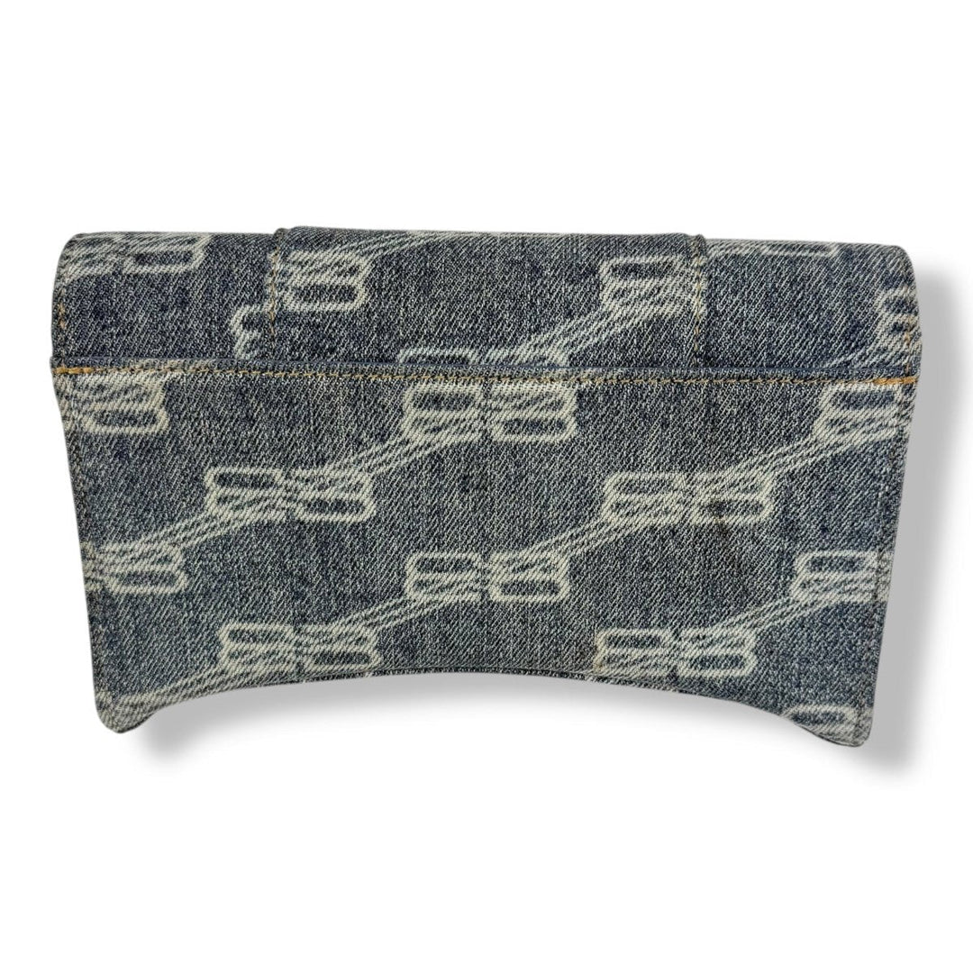 Balenciaga Hourglass Blue Denim Crossbody Handbag - Lux Central