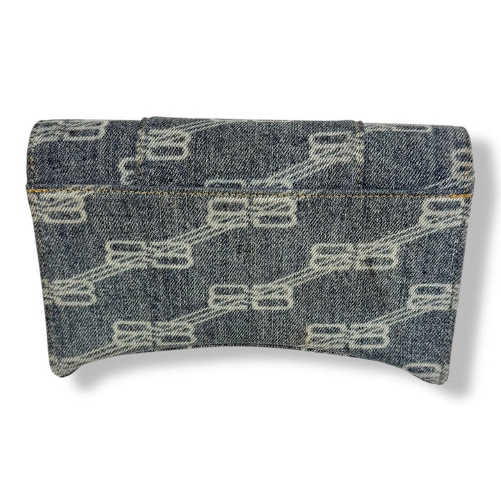 Balenciaga Hourglass Blue Denim Crossbody Handbag - Lux Central