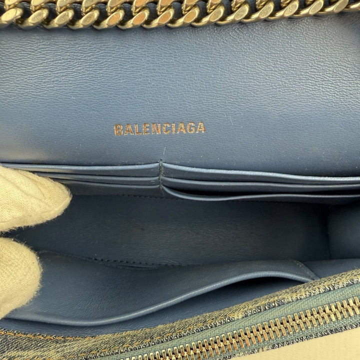 Balenciaga Hourglass Blue Denim Crossbody Handbag - Lux Central