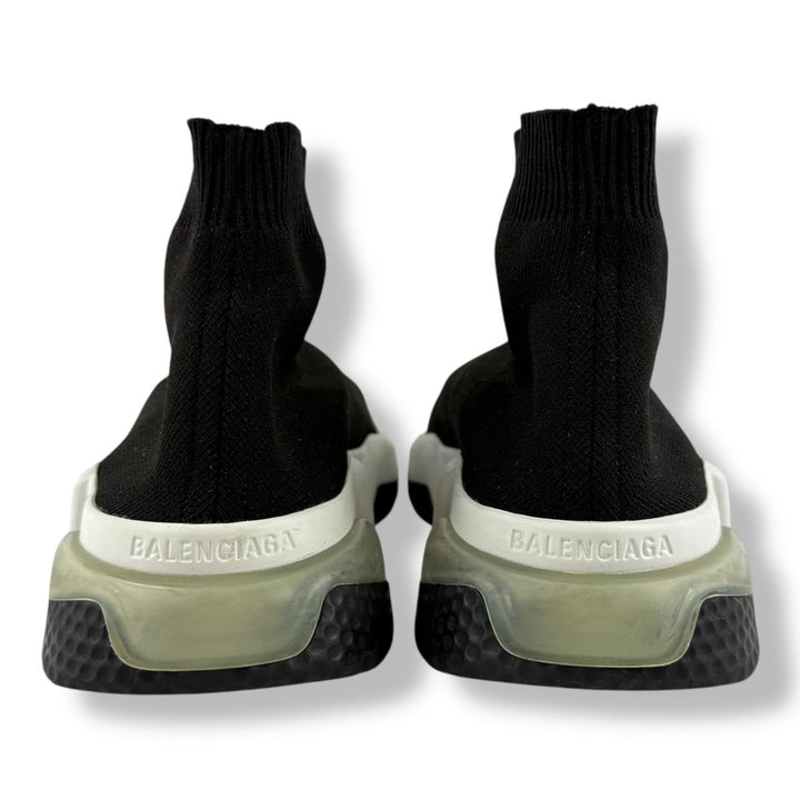 Balenciaga Speed Black/White Clear Heel Tab UK 4 / EU 37 - Lux Central