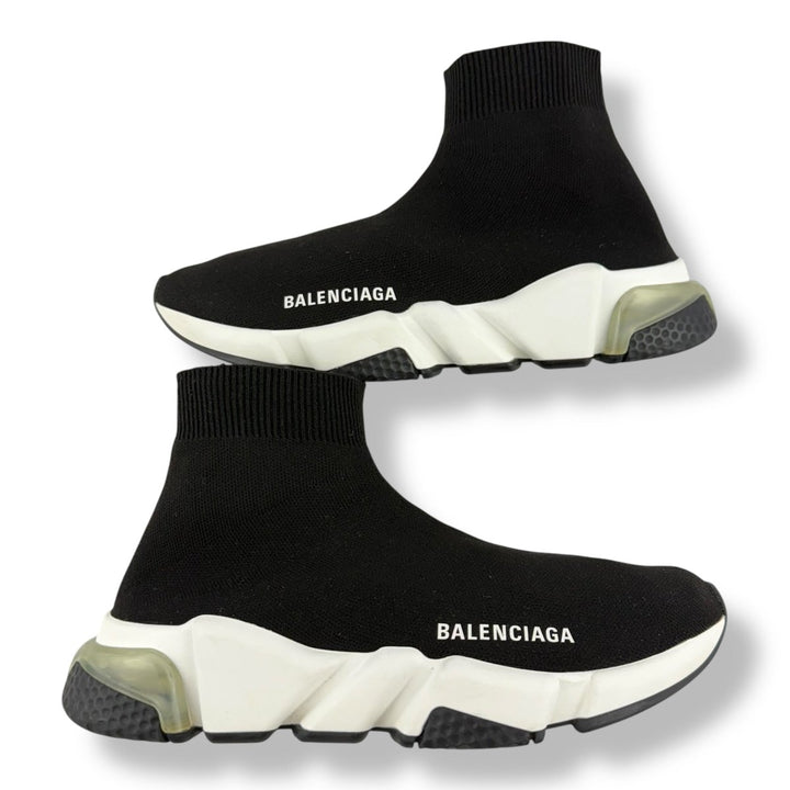 Balenciaga Speed Black/White Clear Heel Tab UK 4 / EU 37 - Lux Central