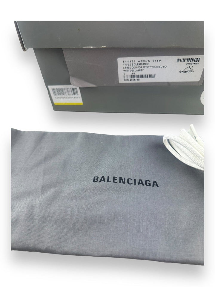 Balenciaga Triple S White/Blue UK 3 / EU 36 - Lux Central