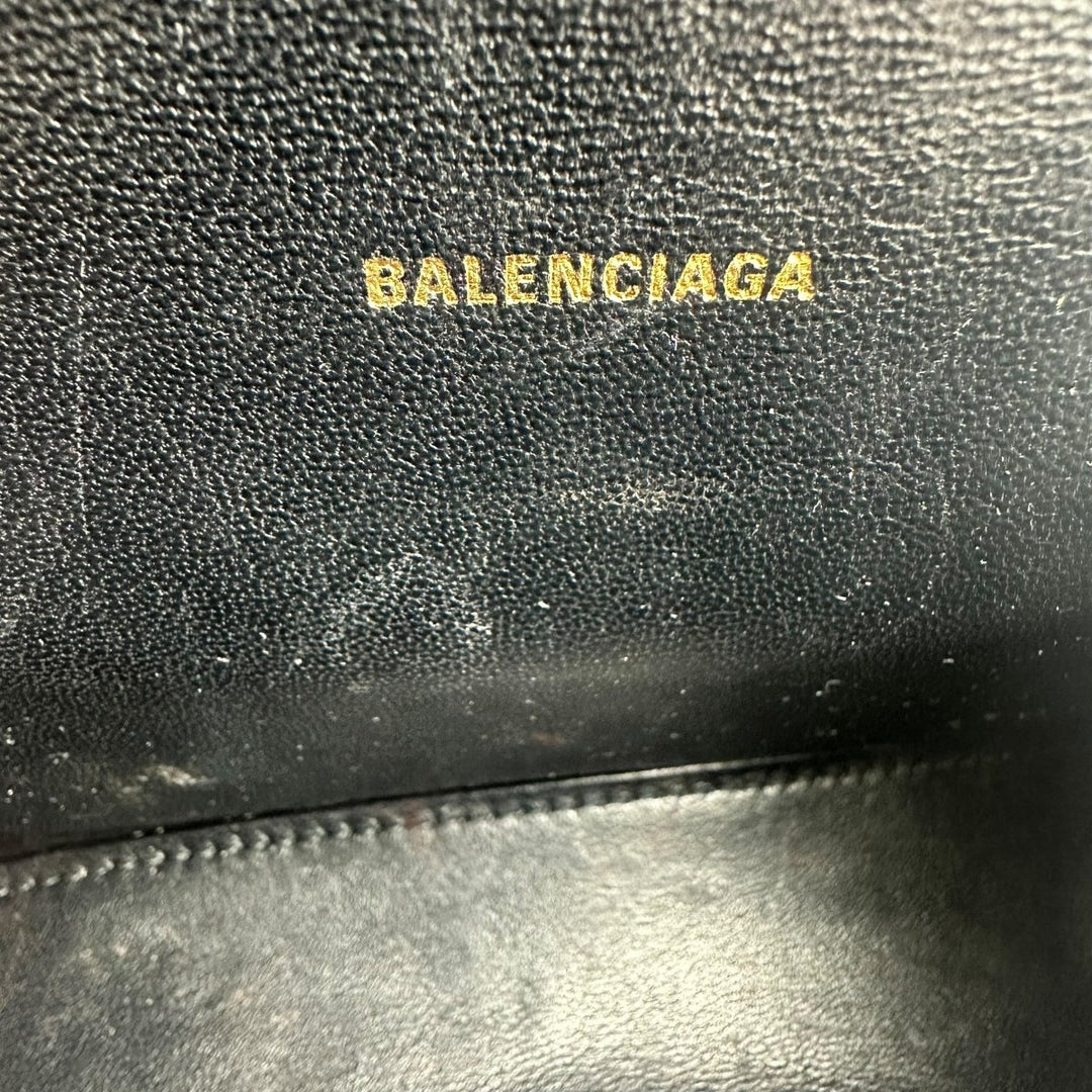 Balenciaga XS Extra Small Hourglass Top Handle Black Handbag - Lux Central