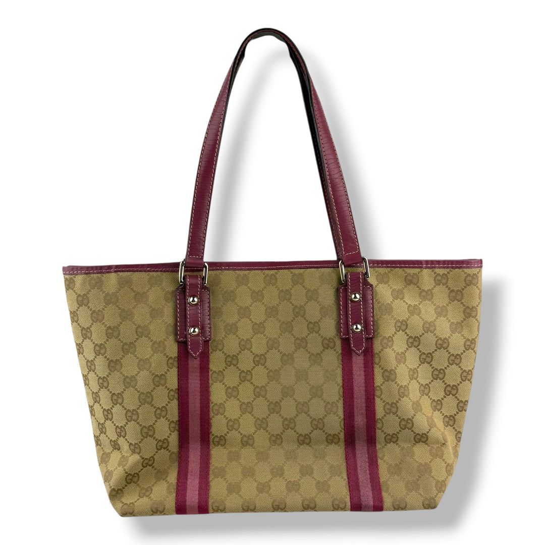 Gucci GG Monogram Pink/Beige Tote Handbag