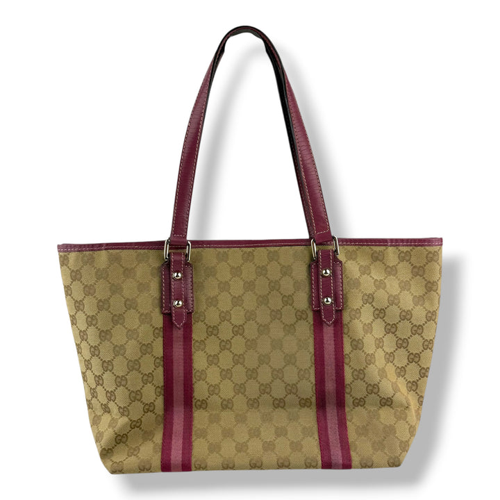 Gucci GG Monogram Pink/Beige Tote Handbag