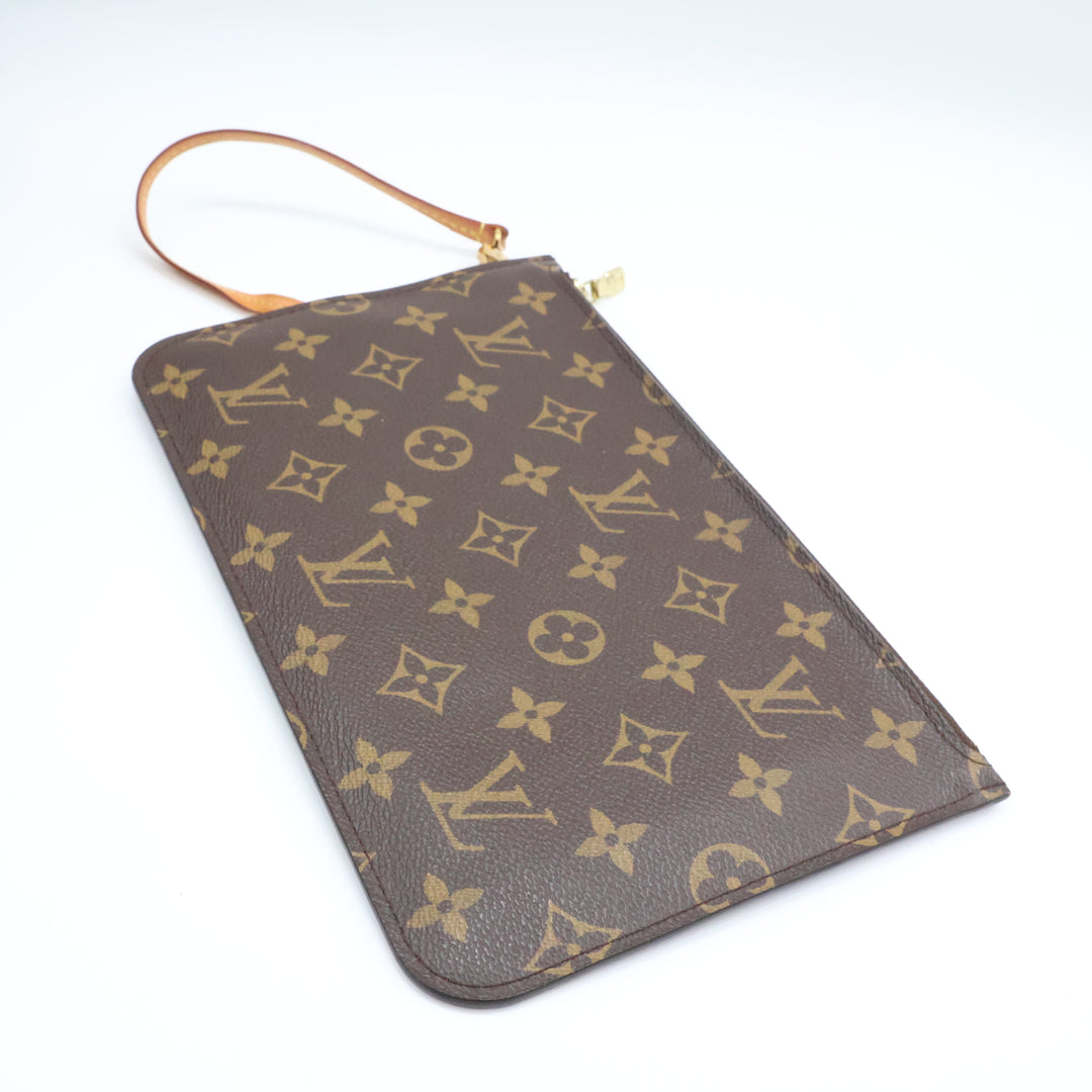 Louis Vuitton Brown Monogram Neverfull MM Handbag W/ Clutch Pouch