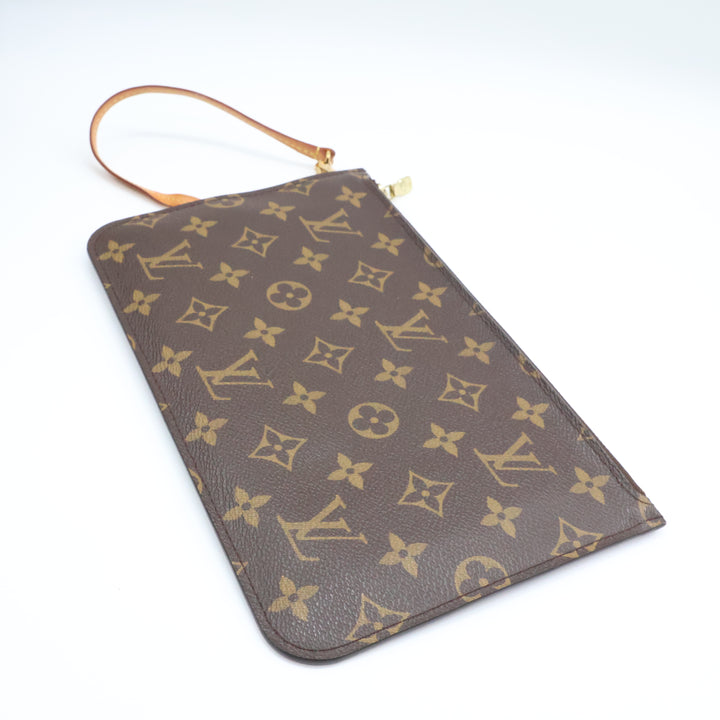Louis Vuitton Brown Monogram Neverfull MM Handbag W/ Clutch Pouch