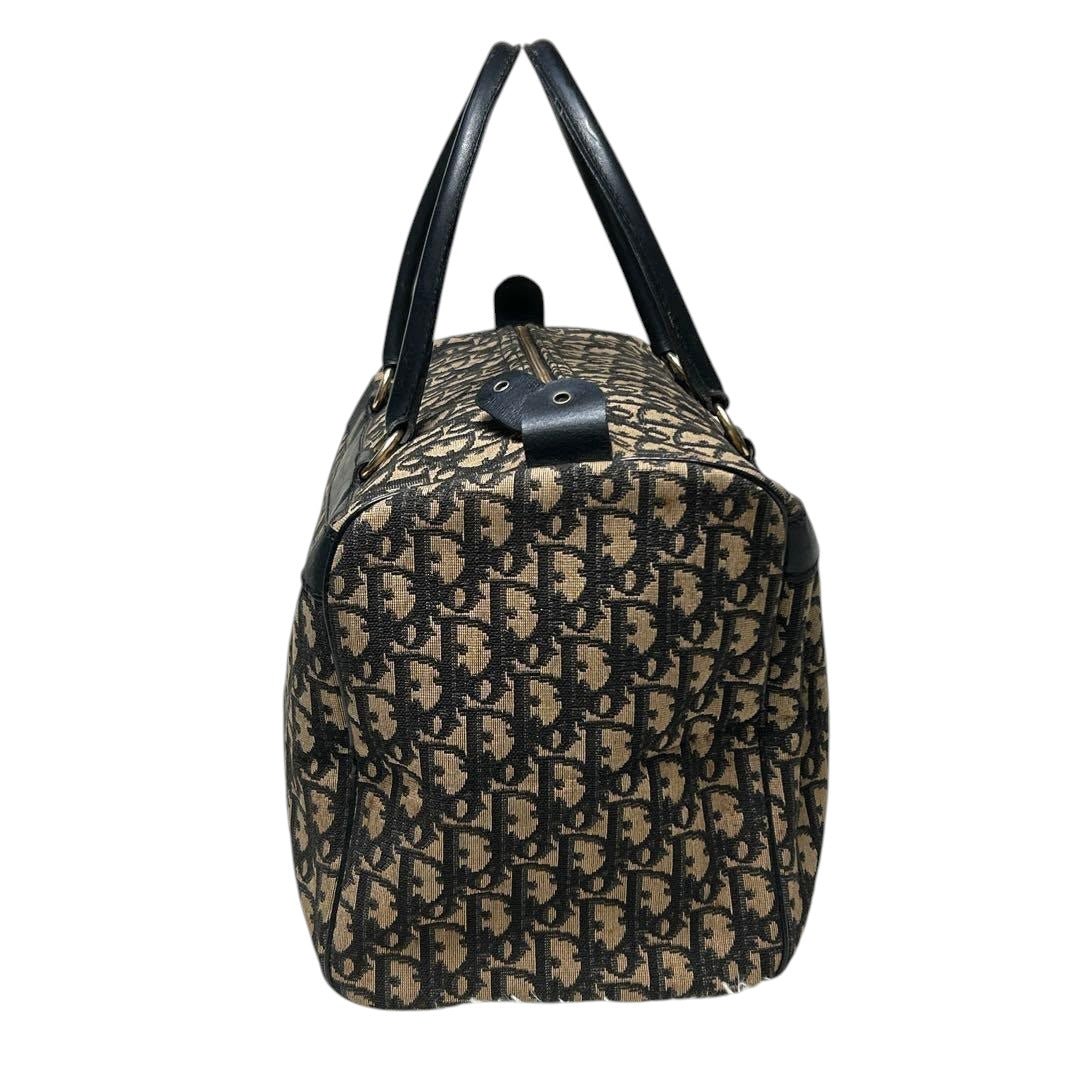 Christian Dior Boston Monogram Oblique Beige/Navy Handbag