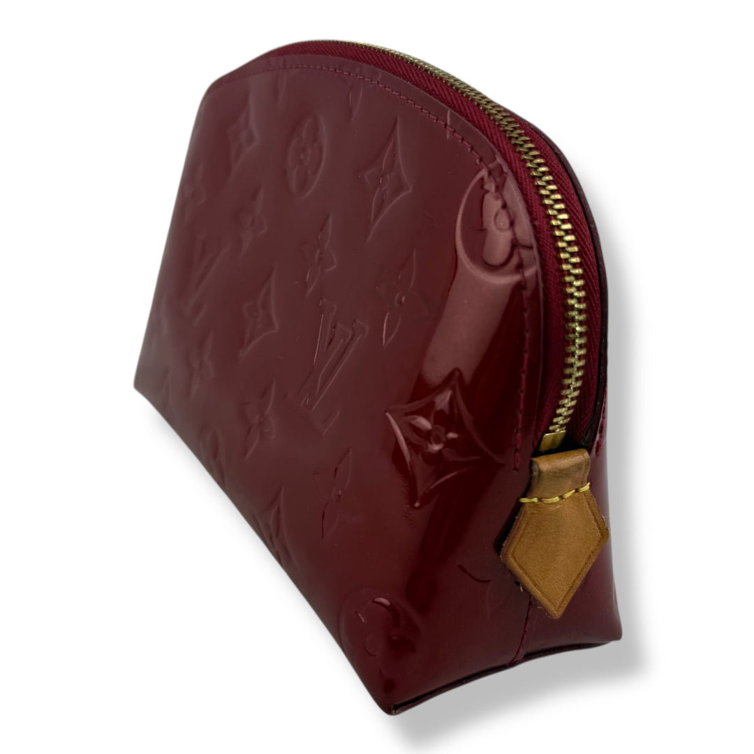 Louis Vuitton Red Vernis Patent Leather Travel Cosmetic PM Pouch
