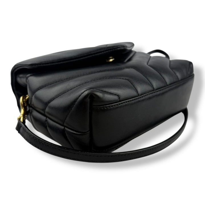 Saint Laurent YSL Black Toy LouLou Quilted Leather Handbag