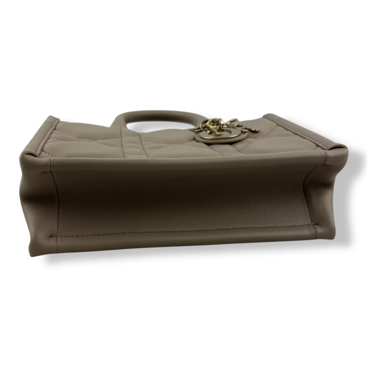 Mini Dior Book Tote Desert Taupe Macrocannage Calfskin