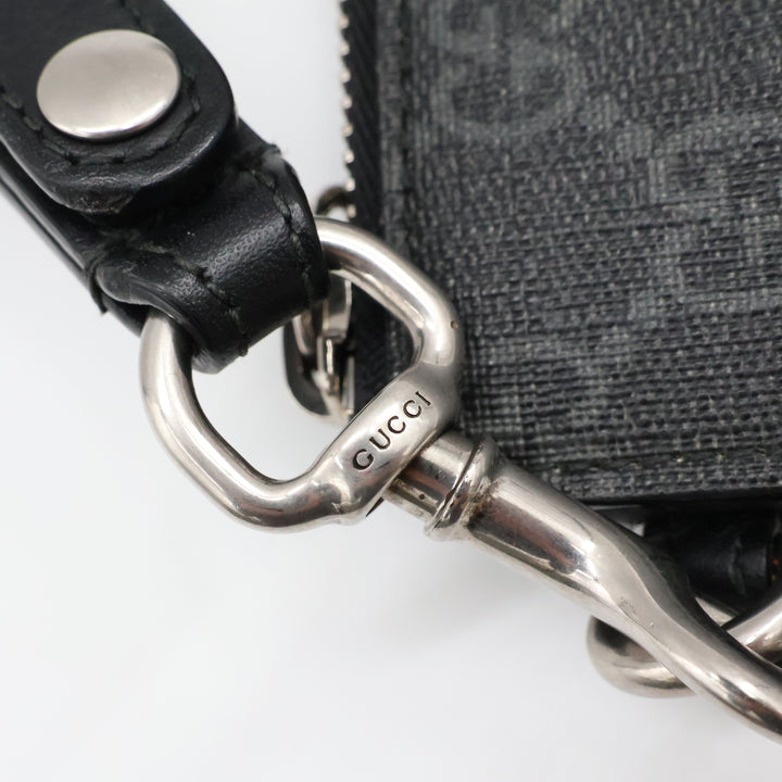 Gucci Canvas GG Supreme Black Snake Clutch Pouch Bag
