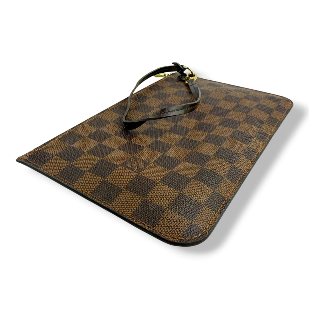 Louis Vuitton Brown Damier Neverfull MM Handbag W/ Clutch Pouch