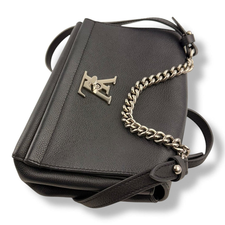 Louis Vuitton Lockme II BB Bag Black Calfskin Leather Handbag