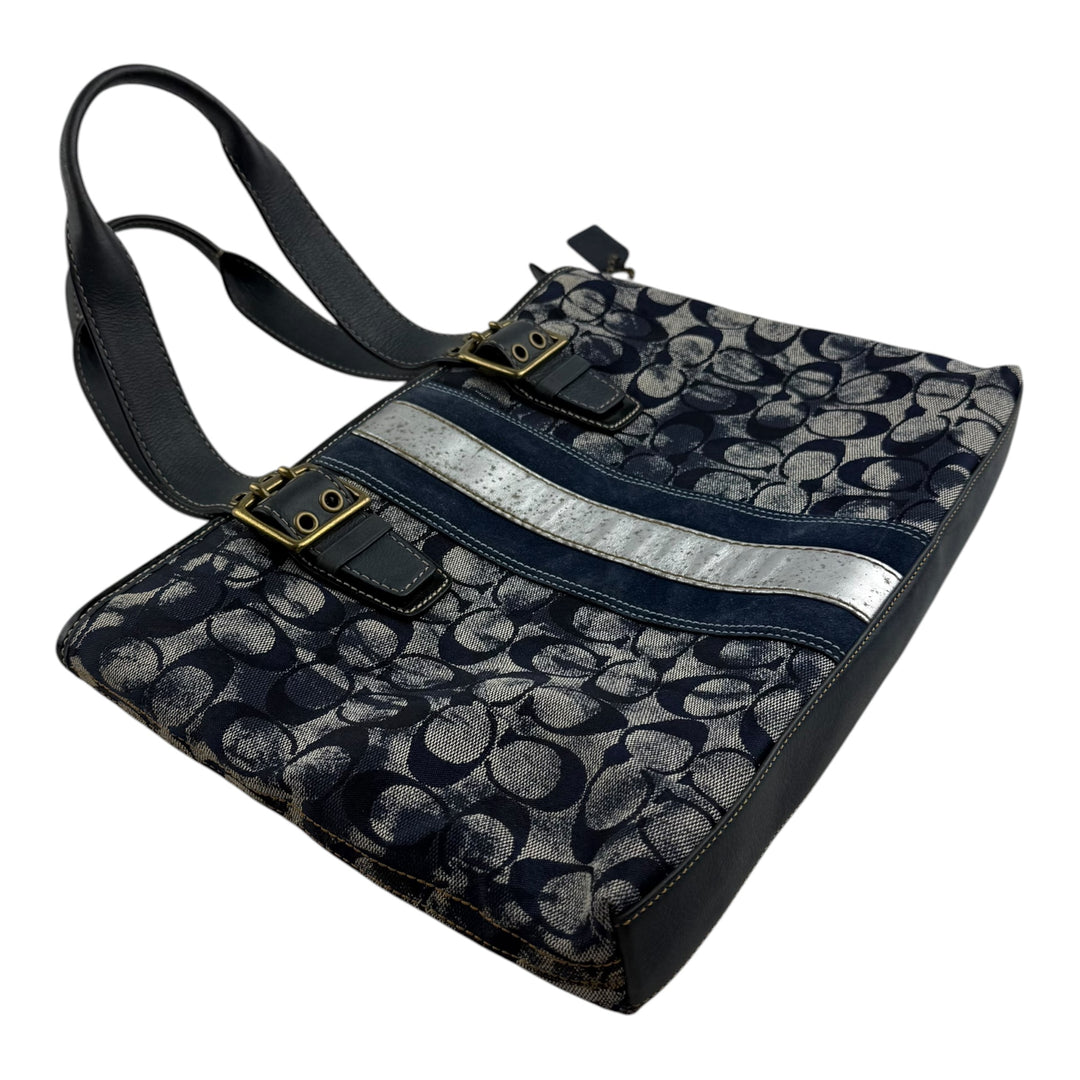 Coach Blue Tie Dye Signature Tote Handbag