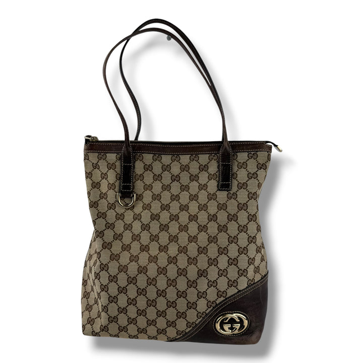 Gucci GG Canvas Beige / Brown Britt Tote Bag