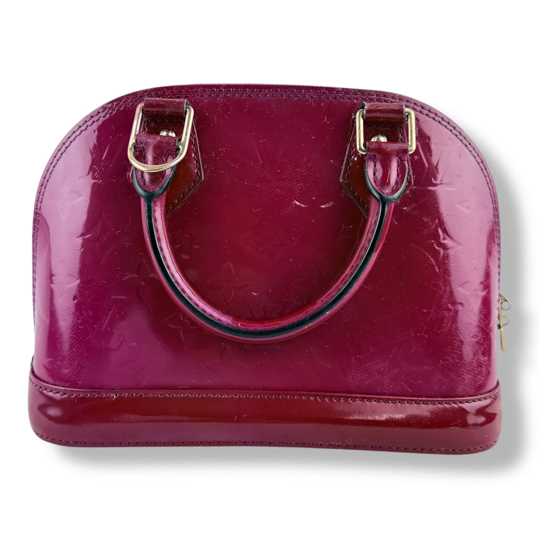 Louis Vuitton Alma BB Vernis Red Monogram Handbag