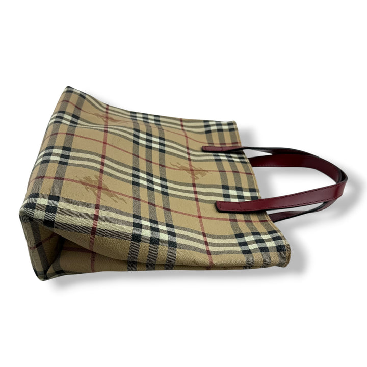 Burberry Beige Haymarket Vintage Check Tote Bag