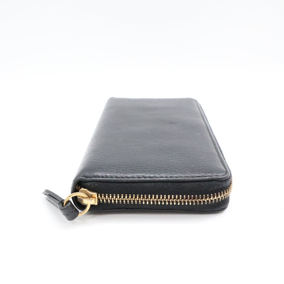 Gucci GG Black GG Marmont Zip Around Wallet