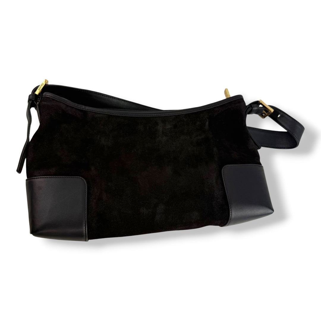 Loewe Black Anagram Suede Shoulder Handbag