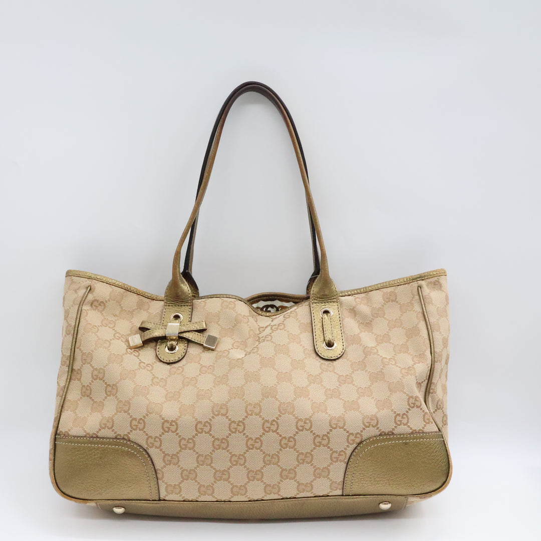 Gucci Beige/White Princy Tote Bag
